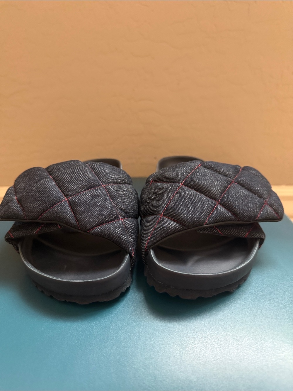 Birkenstock Sylt 1774 Sandals Quilted Denim w/Contrast Stitching Sz 8-8.5US 39EU - Picture 3 of 8